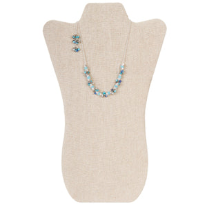 Collar Turquesa Con Rondel Facetado