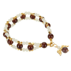 Pulsera Con Ángel De Cuenta Redonda