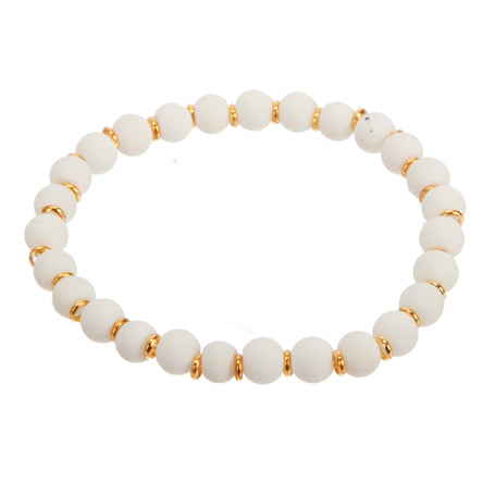 Pulsera Con Cuenta Caucho Blanca