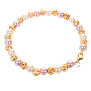 Pulsera Con Perla Y Filigrana Oro