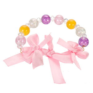 Pulsera Con Cuenta Brillante Y Listón