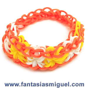 Pulsera Estrella Naranja-Blanco-Amarillo