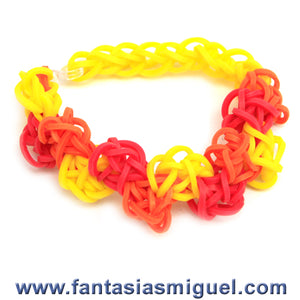 Pulsera Zig Zag Amarillo/Naranja/Rojo