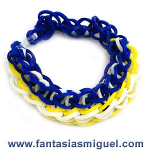 Pulsera Zipper Azul-Blanco-Amarillo