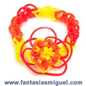 Pulsera Flor Amarillo/Naranja/Rojo