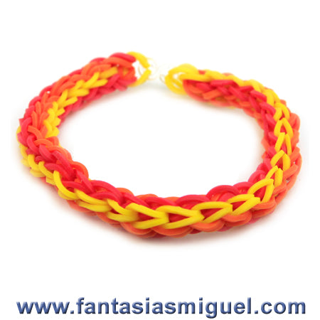 Pulsera Hexagonal Rojo/Amarillo/Naranja