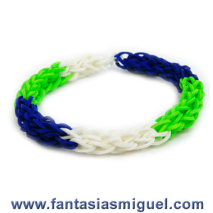 Pulsera Hexagonal, Lima Blanco Azul