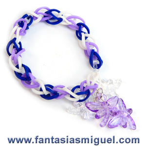 Pulsera Con Dije De Libélula Azul/Morado