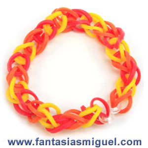 Pulsera Cadena Simple Amarillo/Rojo/Naranja