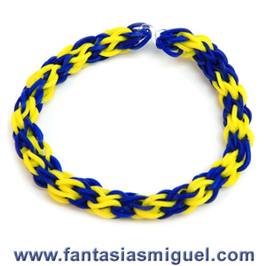 Pulsera Con Ligas, Amarillo Azul