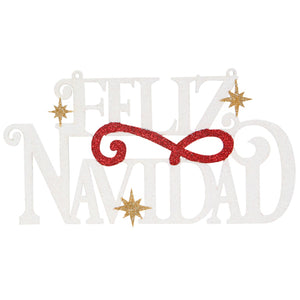 Letrero Feliz Navidad Blanco/Rojo