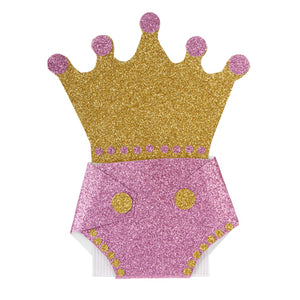 Invitación Para Baby Shower Rosa Con Corona