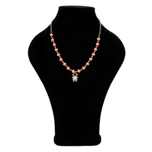 Collar De Rondeles Durazno Con Dije Niña