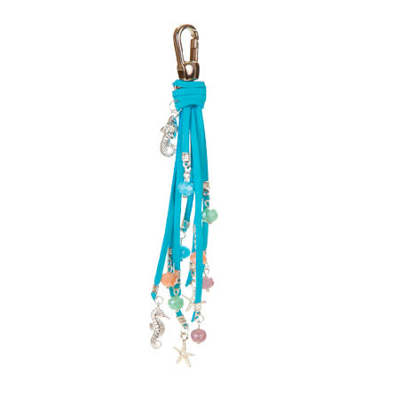 Colgante Para Llavero Con Dijes De Mar Y Cordón Imitación Piel
