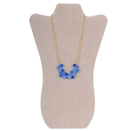 Collar De Cadena Con Cristales Azules