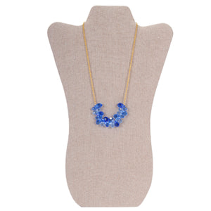Collar De Cadena Con Cristales Azules