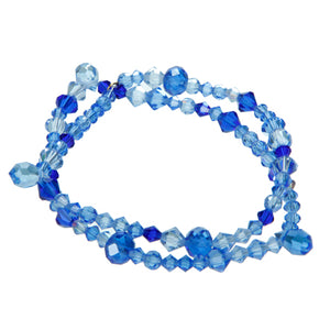 Pulsera Doble De Cristal Preciosa Azul