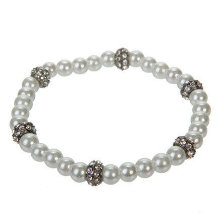 Pulsera Plata Con Perlas Y Rondeles