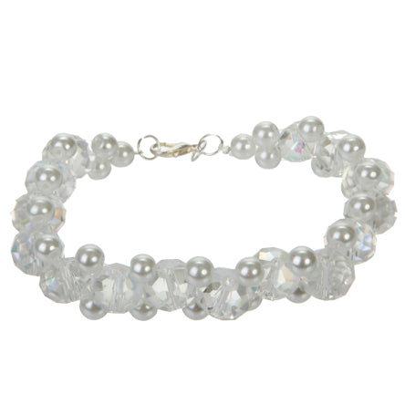 Pulsera Con Perla Blanca Y Rondel Ab