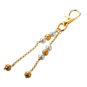 Broche Para Llavero Con Cadena Y Perlas