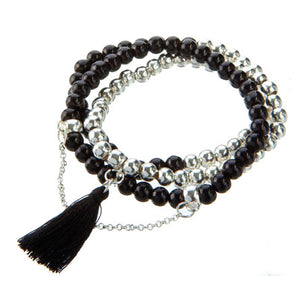 Pulsera Oro-Plata Con Borla