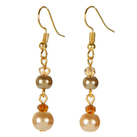 Aretes Con Perla Y Rondel Topacio