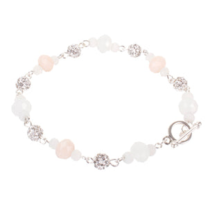 Pulsera Engarzada Con Caucho Y Rondel