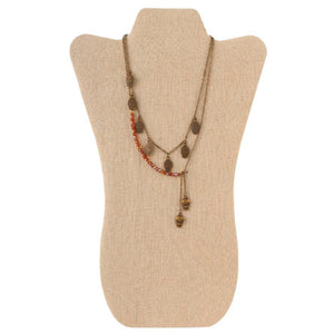 Collar Oro Antiguo Con Dijes De Cráneo Y Rondeles