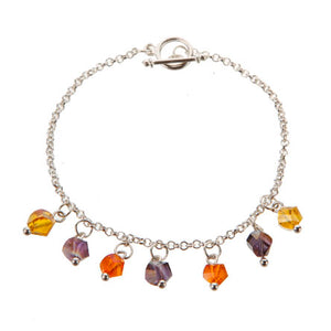 Pulsera De Cadena Plata Con Cuentas Escalera Multicolor
