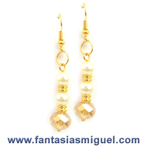 Aretes Boda, Marfil - Oro