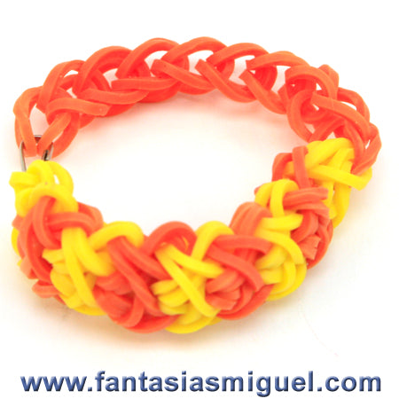 Pulsera Doble X, Amarillo Naranja