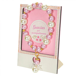 Recuerdo Pulsera Bautizo Rosa