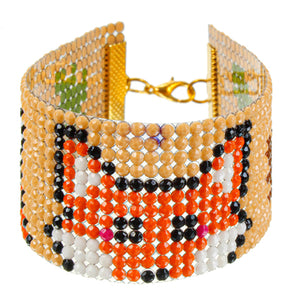 Pulsera Zorro Cuentas Brillantes