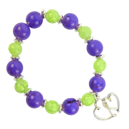 Pulsera  Corazón Morado Menta