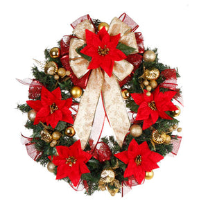 Corona Con Nochebuena De Orilla Diamantada Y Pick Con Ornamento