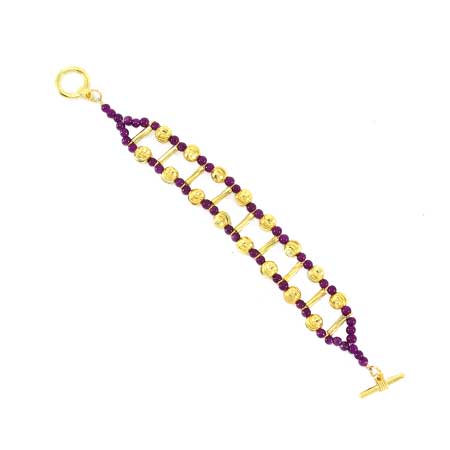 Pulsera Morado Con Ctas. Aletas
