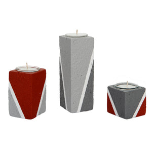 Juego De Velas Con Acabado De Cemento