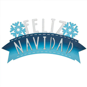 Letrero Feliz Navidad Degradado Azul