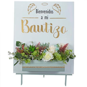 Adorno Letrero Bautizo Azul