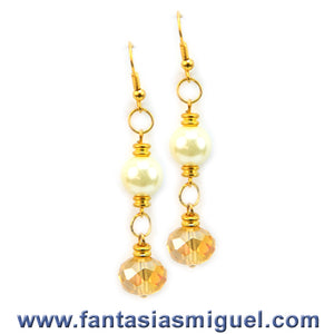 Aretes Boda Marfil/ Oro