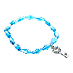 Pulsera Azul Con Dije Llave