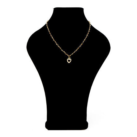 Collar Miel-Oro Y Dije De Corazón
