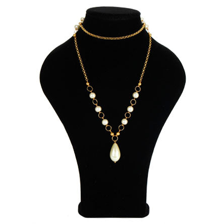 Collar De Cadena Perlas Y Cuenta Gota