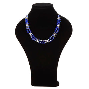 Collar Doble Con Rondeles Cristal-Zafiro