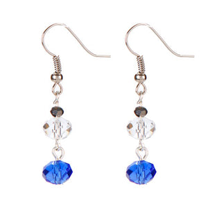 Aretes Con Rondel Cristal-Zafiro