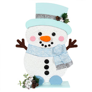 Muñeco De Nieve Con Bufanda Azul