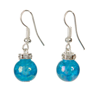 Aretes Cristal Plata Turquesa