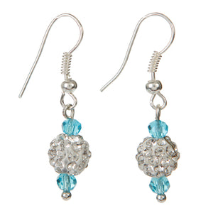 Aretes Turquesa Rondel Y Cristal