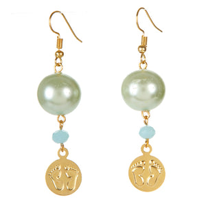 Aretes Con Perlas Y Dijes