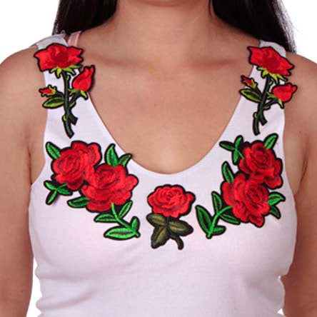Aplicaciones Bordada De Rosas